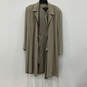 NWT Womens Beige Long Sleeve Notch Lapel Open Front Trench Coat Size 14 image number 1