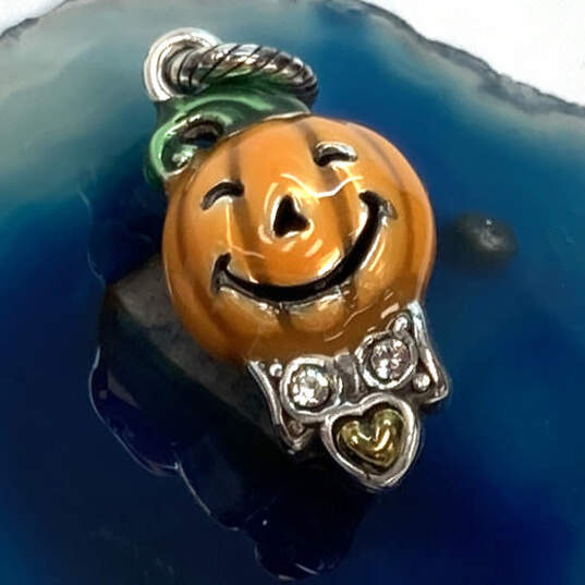 Designer Brighton Jack O Lantern Grin Orange Halloween Pumpkin Dangle Charm image number 1