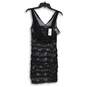 NWT Express Womens Black Lace Sleeveless V-Neck Back Zip Mini Dress Size 4 image number 1
