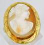 Vintage 10K Yellow Gold Carved Shell Cameo Ring 4.0g image number 1