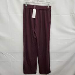 NWT Eileen Fisher Tencel Stretch Terry Ankle Length Burgundy Pants Size XS