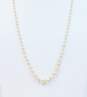 Vintage 10k Yellow Gold Clasp Faux Pearl Necklace & Screw Back Earrings 15.5g image number 2