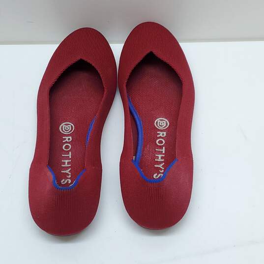 Rothy's Classic Red Round Toe Ballet Flats Size 8.5 image number 4