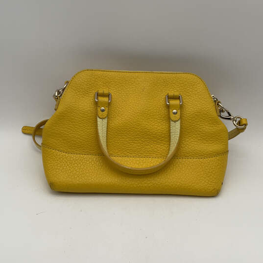 Womens Yellow Leather Inner Pockets Studded Adjustable Strap Crossbody Bag image number 2