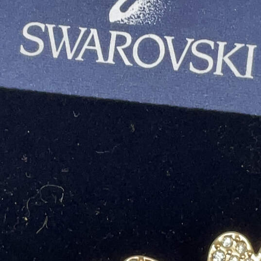 Designer Swarovski Gold-Tone Rhinestone Butterfly Shape Brooch Pin image number 4