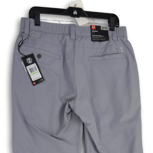 NWT Mens Gray Flat Front Slash Pocket Straight Leg Chino Pants Size 34/36 image number 4