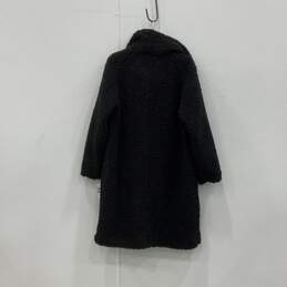 NWT Lucky Brand Womens Black Faux Fur Slash Pocket Notch Lapel Coat Size Large alternative image