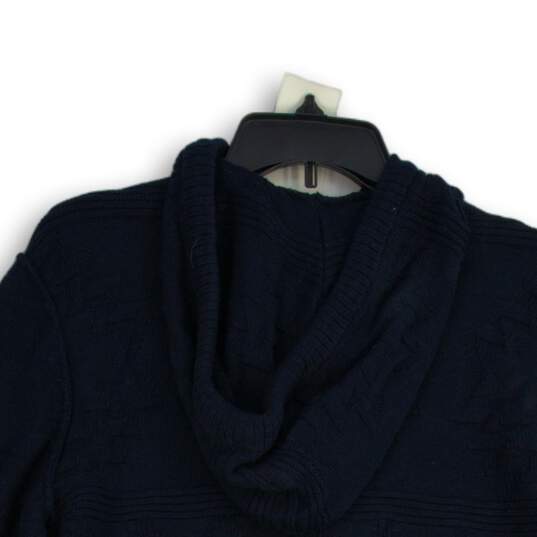 NWT American Eagle Womens Navy Blue Knitted Long Sleeve Pullover Hoodie Size S image number 4