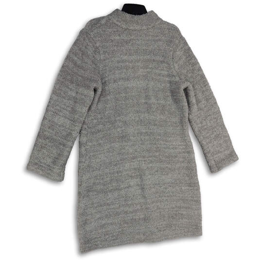 Womens Gray Fleece Long Sleeve Mock Neck Full Zip Robe Size L/XL image number 2