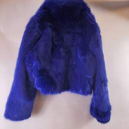 FashionNova Women Blue Faux Fur Jacket Sz 3X NWT alternative image