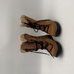 Womens Ice Maiden II BL1581-288 Brown Fur Trim Lace Up Snow Boots Size 8