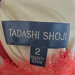 Tadashi Shoji Women Red/Beige Lace Evening Gown Sz 2 alternative image