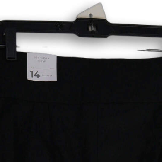 NWT Womens Black Pleated Slash Pocket Mid-Rise Sailor Shorts Size 14 image number 4