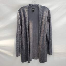 Eileen Fisher Silk Blend Gray Sequin Cardigan Size M