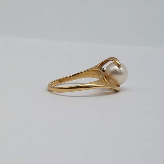 14k Gold Diamond Fw Pearl Sz 4 1/4 Ring 2.9g image number 3