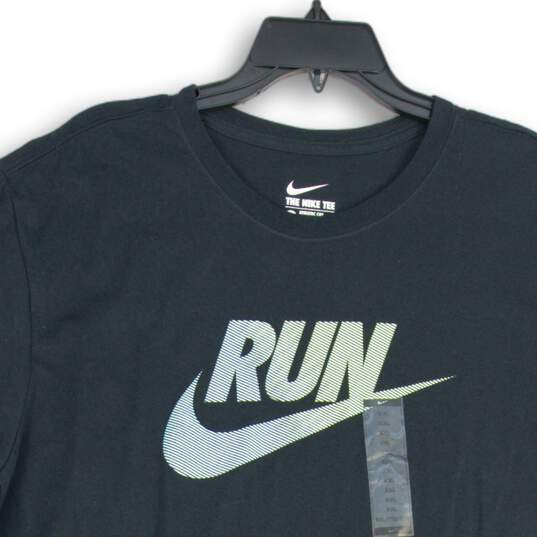 Nike Mens Black Graphic Print Crew Neck Short Sleeve Pullover T-Shirt Size XXL image number 3