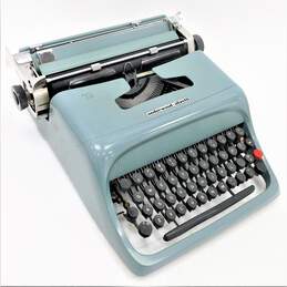 Vintage Underwood Olivetti Studio 44 Blue Portable Typewriter w/ Case alternative image