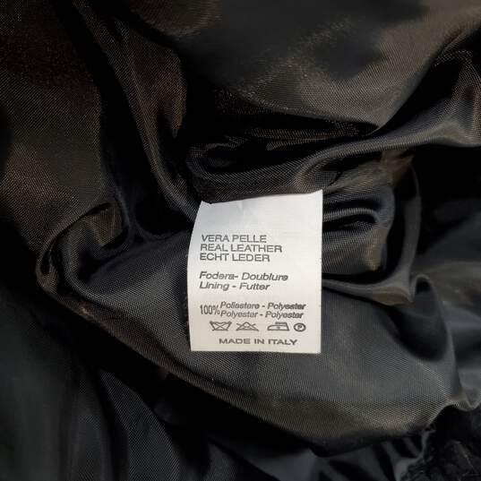 Vera Pelle Black Full Zip Leather Jacket Size 48 image number 4