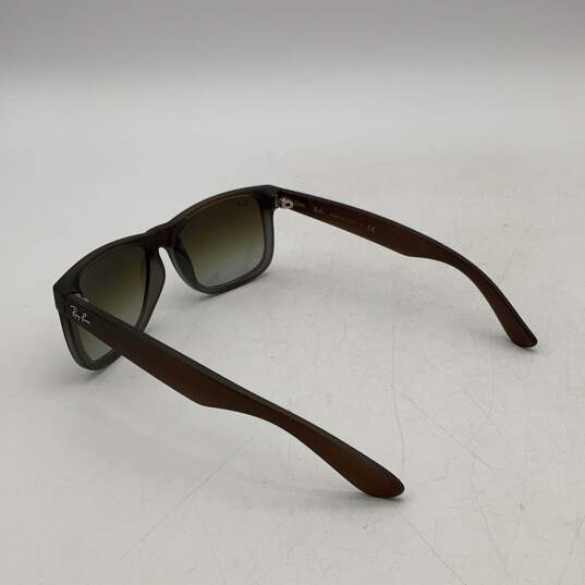 Womens Justin RB4165 Brown Frame Gray Green Gradient Lens Rectangle Sunglasses image number 3