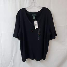 Ralph Lauren Black Ribbed T-Shirt Size 3X