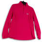 Womens Pink Long Sleeve Mock Neck 1/4 Zip Pullover Athletic Top Size Large image number 1