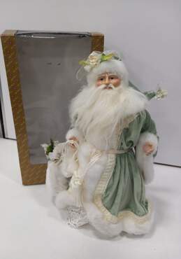 Dillard's Trimmings Green & White Free Standing Stand Claus Figure IOB