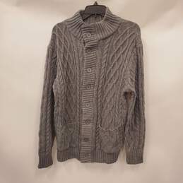 Paul Jones Men Gray Knitted Cardigan Sweater XL NWT
