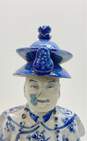 Blue and White Porcelain 18 inch Tall Chinese Emperor Statue image number 2