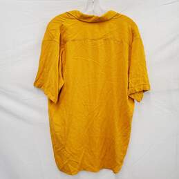 NWT LOB Mostaza 100% Rayon Yellow Short Sleeve Canary Yellow Button Shirt Size 3 alternative image