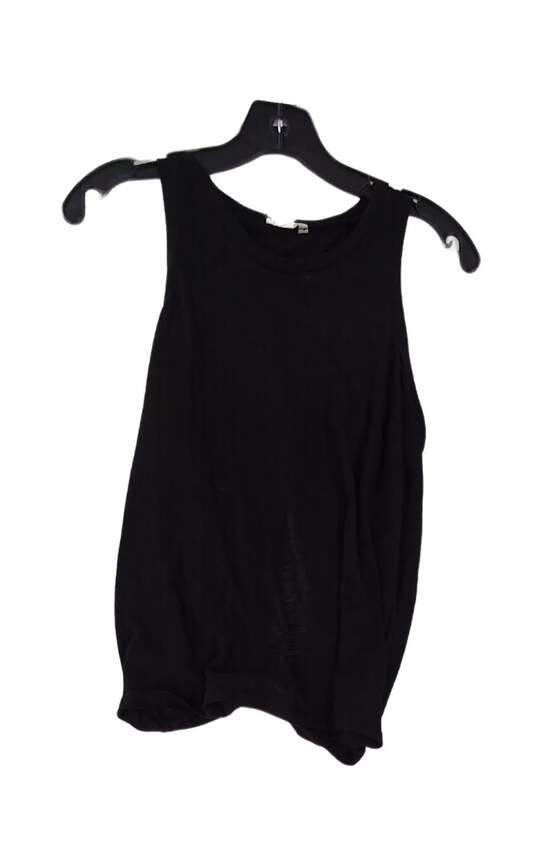 Womens Black Knitted Sleeveless Round Neck Pullover Tank Top Size Medium image number 1