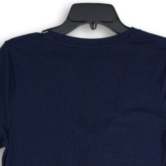 NWT Womens Navy Blue Short Sleeve V-Neck Pullover T-Shirt Size Medium image number 4
