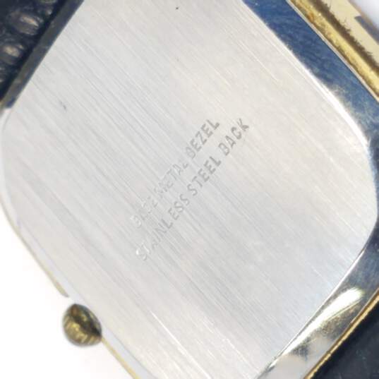 Dufonte By Lucien Piccard Black & Gold Tone Vintage Quartz Watch image number 8