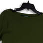 Womens Green Cuffed 3/4 Sleeve Round Neck Stretch Pullover T-Shirt Size 1X image number 3