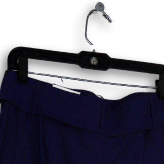 NWT Womens Blue Flat Front Button Pockets Belted Mini Skirt Size Medium image number 4