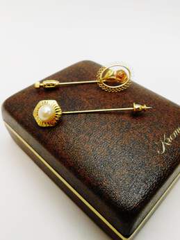 Vintage Krementz Rose & Gold Tone Faux Pearl 14K Gold Posts Jewelry 222.9g alternative image