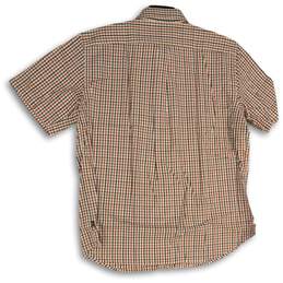 NWT Chaps Mens Brown Orange Plaid Spread Collar Short Sleeve Button-Up Shirt XXL alternative image