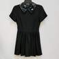 Womens Black Short Sleeve Collared Back Zip Short Fit & Flare Dress Size 6 image number 1