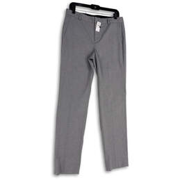 NWT Womens Gray Flat Front Mid Rise Straight Leg Dress Pants Size 8 Tall
