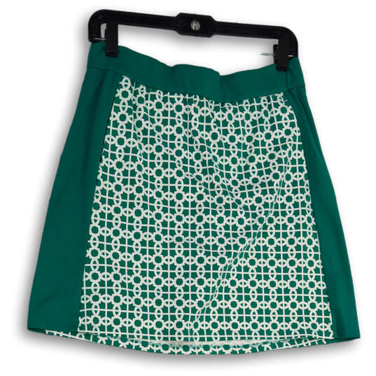 Women's Green White Printed Elastic Waist Pull-On Mini Skirt Size 8 image number 1