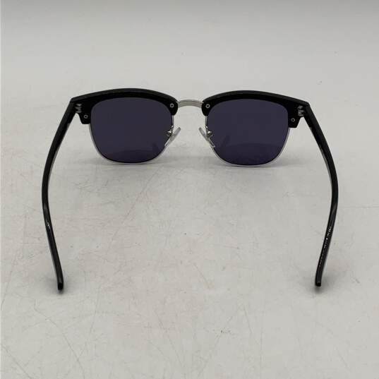 Zara Mens Black Half Rim UV Protection Square Sunglasses with Case image number 5