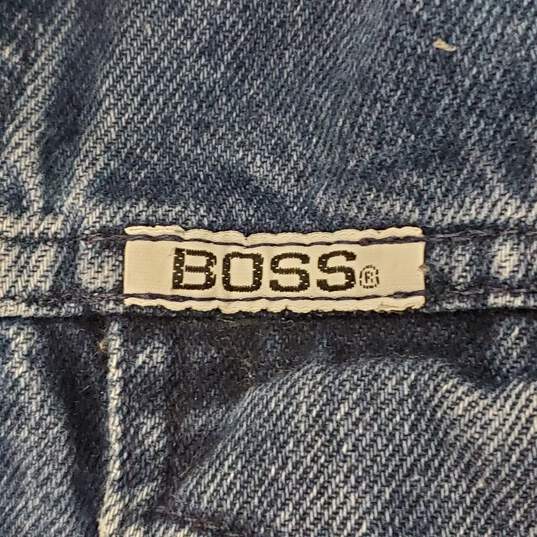 Buy the Hugo Boss Men Blue Denim Jacket L | GoodwillFinds