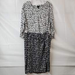 Talbots Woman Women's Black and White Flowers Design Flare Dress Size 2X