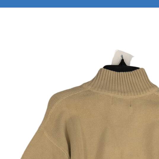 Eddie Bauer Mens Beige Knitted Long Sleeve Mock Neck Pullover Sweater Size XL image number 3