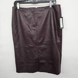 WORTHINGTON Bold Burgundy Leather Pencil Skirt