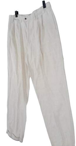 Men's White Pleated Front Straight Leg Casual Dress Pants Size 36X34 alternative image