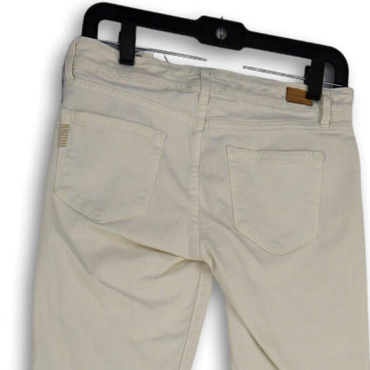 Womens White Denim Regular Fit Light Wash Stretch Pocket Skinny Jeans Sz 27 image number 4