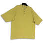 Mens Olive Green Short Sleeve Collared Button Front Golf Polo Shirt Size XL image number 1