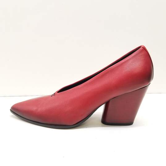 Halmanera Olivia Leather Heel Pumps Red 7.5 image number 1