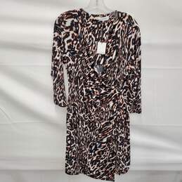 NWT  Calvin Klein Wrap Animal Print Dress size L