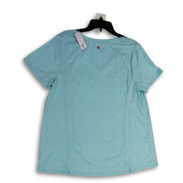 NWT Womens Blue Short Sleeve V-Neck Activewear Pullover T-Shirt Size 14/16 alternative image